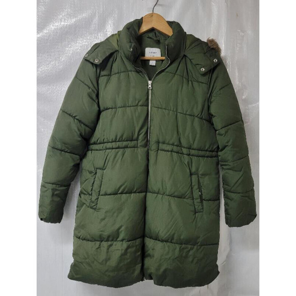 Puffer Jacket Women’s Maternity Parka Size Small Old Navy Olive Color - Picture 1 of 8